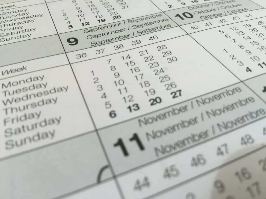 What Is EPG on IPTV? Program Guide Explained Calendar page showing days and dates