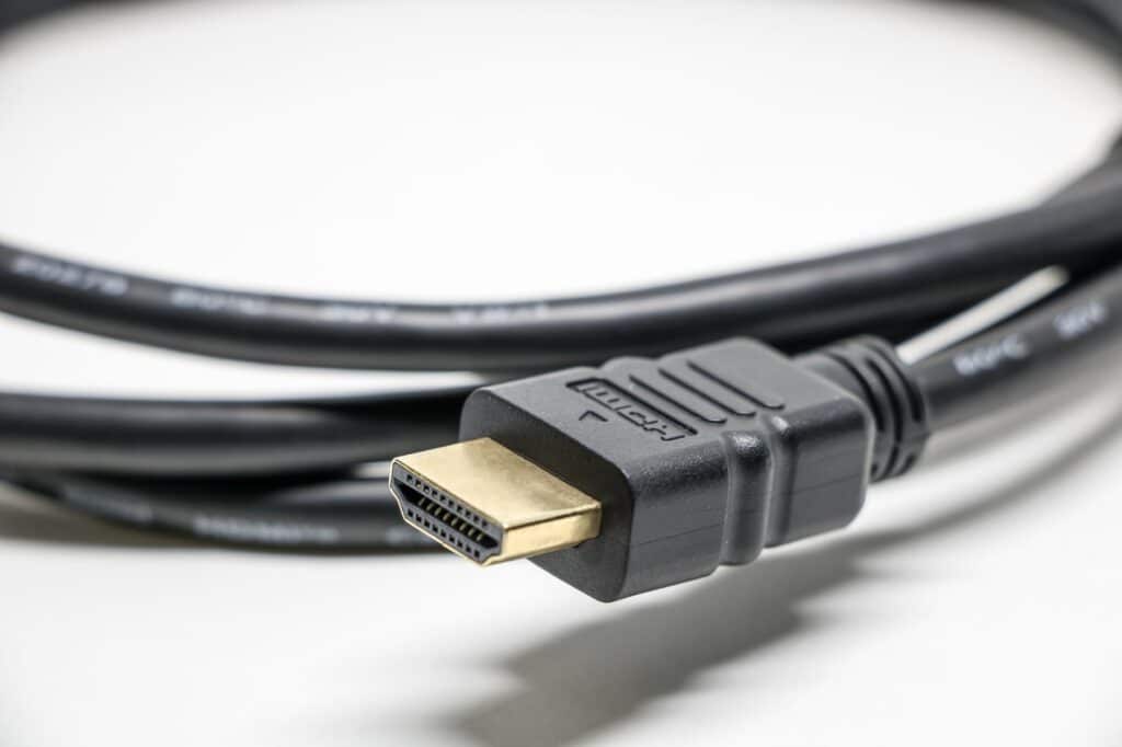 How to Install an IPTV Player on Firestick (Step by Step) Black HDMI cable close-up