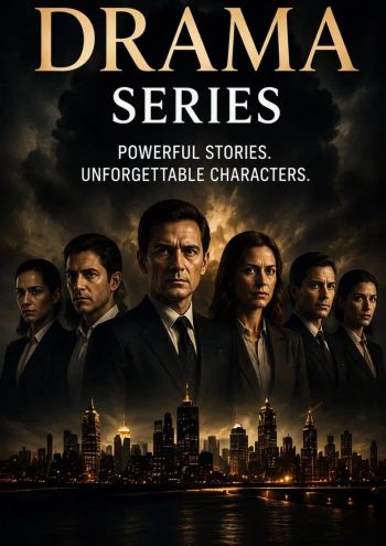 best iptv Drama series category banner with an ensemble cast against a city skyline