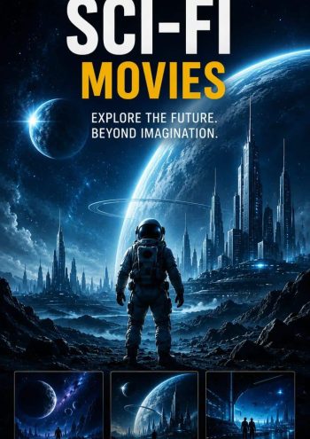 best iptv Sci-fi movies category banner featuring an astronaut before a futuristic city
